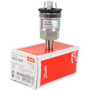 Danfoss 060G1037 Pressure Transmitter AKS 32R for Use with AK CC Controller,  -14.5 to 174 psig, 1/4 NPT