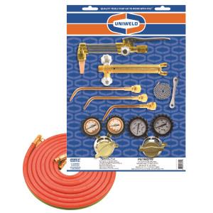 Uniweld KL71-4 Juego Soldadura Profesional Patriot Incluye Manilla y Puntas de Soldar / Accesorio y Punta de Corte / Regulador Oxigeno y Acetileno / Mangueras / Gafas / Encendedor / Llave Tanque Uniweld KL71-4 Juego Soldadura Profesional Patriot Incluye Manilla y Puntas de Soldar / Accesorio y Punta de Corte / Regulador Oxigeno y Acetileno / Mangueras / Gafas / Encendedor / Llave Tanque