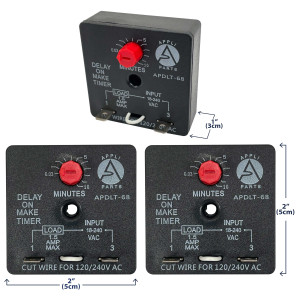 Appli Parts APDLT-68 Retardador de Tiempo en Arranque 0.03 min a 10 min, 18-240 V, AC/DC, 50/60 Hz, 0.04-1.5 A, Remplazo Universal