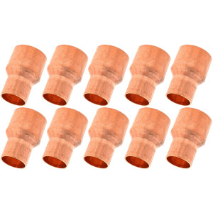 Appli Parts AP-R058012B10 Reductor de Cobre de 5/8x1/2 pulg Conexiones CxC soldadas para aplicaciones de refrigeracion, aire acondicionado y plomeria Tuberia de cobre ACR y Tipo L (10xBolsa)