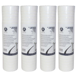 Appli Parts APFC-105P 4 Pack 10 in Sediment Water Filter Replacement Cartridge Compatible with RO Units and Sediment Filtration Systems 5 Micron 