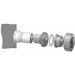 Danfoss 120Z0127 Adaptador Soldable Rotolock de 1-1/4 pulg Rotolock a 7/8 pulg  ODF y 1 pulg Rotolock a 1/2 pulg ODF para compresores Scroll 