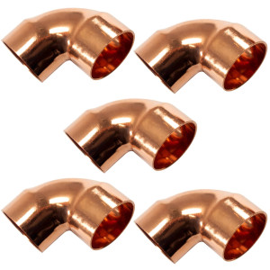 Appli Parts AP-C138B5 1-3/8 Codo de 90 Radio Corto Accesorios de Cobre Soldables CxC para conexiones en sistemas de Refrigeracion, Aire Acondicionado y Plomeria con tuberia ACR y L (5 x Bolsa)