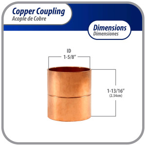 Appli Parts AP-A158B5 1-5/8 pulg Anillo de Cobre Accesorios de tuberia de cobre CxC Conexiones soldadas para aplicaciones de refrigeracion, aire acondicionado y plomeria Tuberia de cobre ACR y tipo L (5 x Bolsa) Appli Parts AP-A158B5 1-5/8 pulg Anillo de Cobre Accesorios de tuberia de cobre CxC Conexiones soldadas para aplicaciones de refrigeracion, aire acondicionado y plomeria Tuberia de cobre ACR y tipo L (5 x Bolsa)