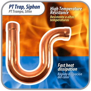 Appli Parts AP-PT158 1-5/8 in Wrot Copper Suction P-Trap ODF CxC connections for refrigeration, air conditioning and plumbing applications ACR and Type L copper pipe