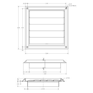 Lambro 363W White Plastic Louvered Vent 8 inch