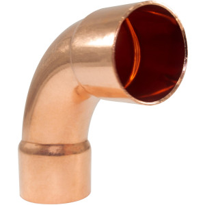 NDL N-2055 Codo de 90 grados giro Largo 1-3/8 pulg Accesorios de tuberia de cobre CxC Conexiones soldadas para aplicaciones de refrigeracion, aire acondicionado y plomeria Tuberia de cobre ACR