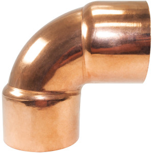 NDL N-1647 Codo de 90 grados giro Corto1-1/8 pulg Accesorios de tuberia de cobre CxC Conexiones soldadas para aplicaciones de refrigeracion, aire acondicionado y plomeria Tuberia de cobre ACR