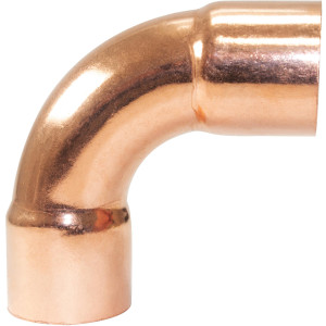 NDL Codo de 90 grados giro Largo 1-1/8pulg Accesorios de tuberia de cobre C x C Conexiones soldadas para aplicaciones de refrigeracion, aire acondicionado y plomeria Tuberia de cobre ACR N-2747