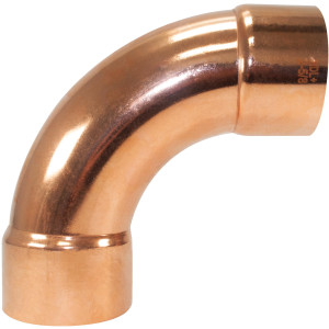 NDL W2072 Codo de 90 grados giro Largo 2-1/8pulg Accesorios de tuberia de cobre C x C Conexiones soldadas para aplicaciones de refrigeracion, aire acondicionado y plomeria Tuberia de cobre ACR