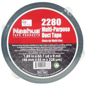 Nashua 2280 Multi-Purpose Duct Tape,1.88 in x 60 yds, Black, 9 Mil, UL Certified Nashua 2280 Multi-Purpose Duct Tape,1.88 in x 60 yds, Black, 9 Mil, UL Certified