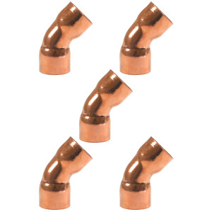 Appli Parts AP-C13845B5 1-3/8 Codo de 45 Radio Corto Accesorios de Cobre Soldables CxC para conexiones en sistemas de Refrigeracion, Aire Acondicionado y Plomeria con tuberia ACR y L (5 x Bolsa) Appli Parts AP-C13845B5 1-3/8 Codo de 45 Radio Corto Accesorios de Cobre Soldables CxC para conexiones en sistemas de Refrigeracion, Aire Acondicionado y Plomeria con tuberia ACR y L (5 x Bolsa)