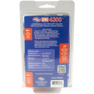 Uniweld UNI-4300 P4KD9S Aluminium Welding Kit includes 10ft Aluminum Solder, 2oz Flux Bottle and Metal Tip Flux Applicator