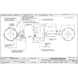 US Motors 1860 Outdoor Condenser Fan Motor 1/4HP 1075 rpm, 6 poles, 1 shaft, TEAO Enclosure, 1 speed, 5.6 diameter, Reversible, 208-230 V, 60 Hz, 1 Ph, 5mfd/370VAC Run Capacitor K055WMS1280012B