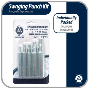 Appli Parts APT-SP193 Swaging Punch Kit for 1/4, 5/16, 3/8, 1/2, 5/8 in Diameter Copper Tube and other soft metals Expanding Tool