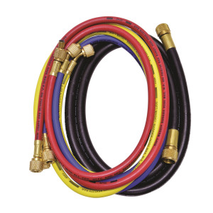 Uniweld HDC5MB 60 pulg, Mangueras para Manometros, Roja, Amarilla y Azul, 1/4 pulg y 60 pulg Manguera Negra, 3/8 pulg, Conexion estandard, para uso en Refrigeracion y Aire Acondicionado, CFC,HCFC,HFC, Soft Magic Barrier Uniweld HDC5MB 60 pulg, Mangueras para Manometros, Roja, Amarilla y Azul, 1/4 pulg y 60 pulg Manguera Negra, 3/8 pulg, Conexion estandard, para uso en Refrigeracion y Aire Acondicionado, CFC,HCFC,HFC, Soft Magic Barrier