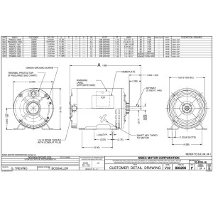 US Motors 1/2 hp 1725 rpm, 208-230 V-460 V/3ph/60 hz ODP, D12P2AH