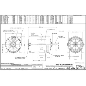 US Motors 1/3 hp 1725 rpm, 208-230 V-460 V/3ph/60 hz ODP, D13P2AH
